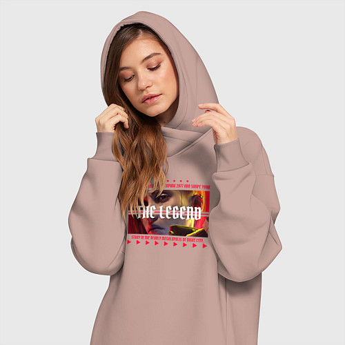 Женская толстовка-платье Cyberpunk 2077 Phantom Liberty: The Legend / Пыльно-розовый – фото 3