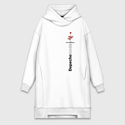 Женское худи-платье Depeche Mode - Роза Violator, цвет: белый