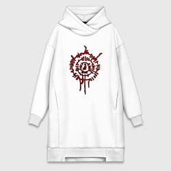 Женское худи-платье Astarion - red symbol, цвет: белый