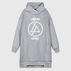 Женское худи-платье Linkin Park logo, цвет: меланж