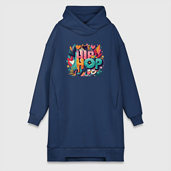 Женская толстовка-платье I love hip-hop music