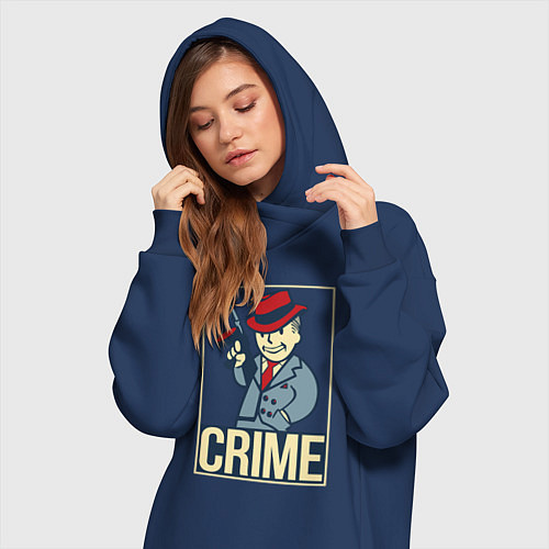 Женская толстовка-платье Vault crime / Тёмно-синий – фото 3