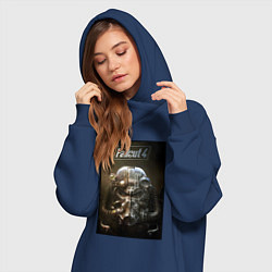 Женское худи-платье Fallout armour poster, цвет: тёмно-синий — фото 2