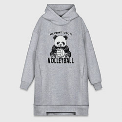 Женская толстовка-платье Panda volleyball