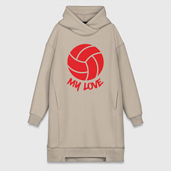 Женская толстовка-платье Volleyball my love