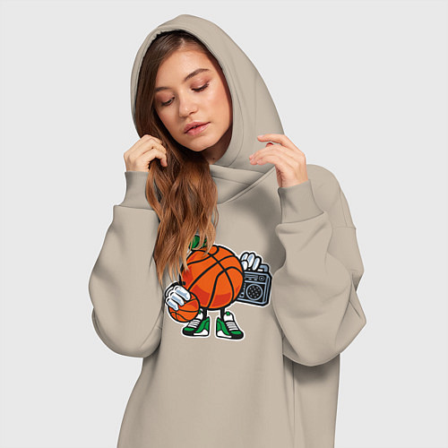 Женская толстовка-платье Хип-хоп баскетбол / Миндальный – фото 3