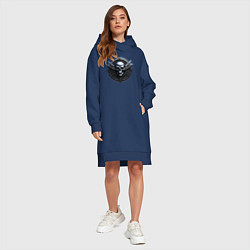 Женское худи-платье Черепушечка, цвет: тёмно-синий — фото 2