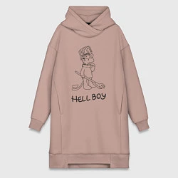 Женское худи-платье Bart hellboy Lill Peep, цвет: пыльно-розовый