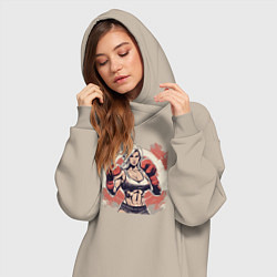 Женское худи-платье Стиль и сила, цвет: миндальный — фото 2