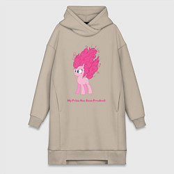 Женское худи-платье Пинки Пай с гривой дыбом, цвет: миндальный