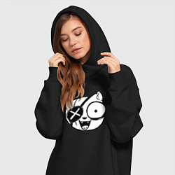 Женское худи-платье Пират кот, цвет: черный — фото 2