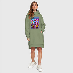 Женское худи-платье Семейка Симпсонов - киберпанк, цвет: авокадо — фото 2