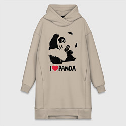 Женская толстовка-платье I love panda