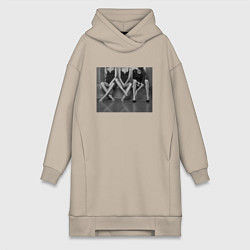 Женская толстовка-платье Слово х*й из ног девушек