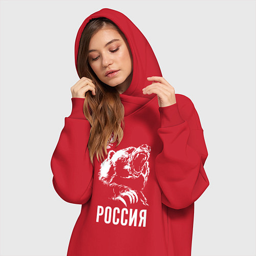 Женская толстовка-платье Русский медведь / Красный – фото 3
