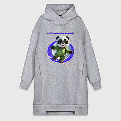 Женская толстовка-платье Панда на скейте