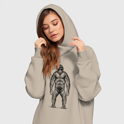 Женское худи-платье Шимпанзе модник, цвет: миндальный — фото 2