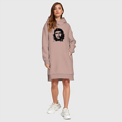 Женское худи-платье Портрет Че Гевары, цвет: пыльно-розовый — фото 2