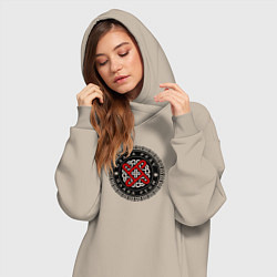Женское худи-платье Славянский оберег колядник, цвет: миндальный — фото 2
