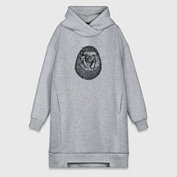 Женская толстовка-платье Ежик свернулся клубком