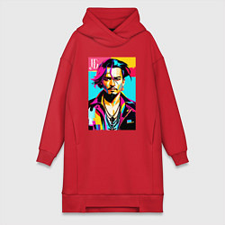 Женская толстовка-платье Джонни Депп - поп арт