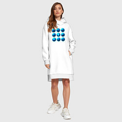 Женское худи-платье Крипта логотипы, цвет: белый — фото 2