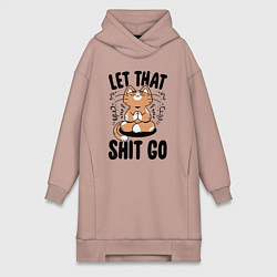 Женская толстовка-платье Buddha cat