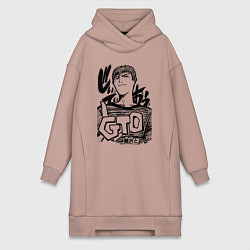 Женское худи-платье Эйкити Онидзука - GTO, цвет: пыльно-розовый