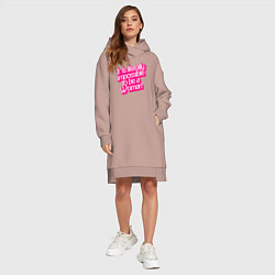Женское худи-платье Буквально невозможно быть женщиной, цвет: пыльно-розовый — фото 2