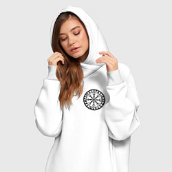 Женское худи-платье Символика шлем ужаса на груди, цвет: белый — фото 2