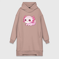 Женская толстовка-платье Милый аксолотль