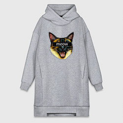 Женская толстовка-платье Кот meow стикер