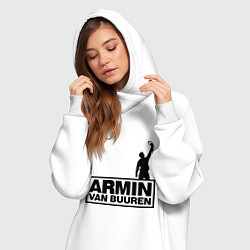 Женское худи-платье Armin van buuren, цвет: белый — фото 2