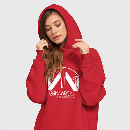 Женская толстовка-платье Drawbridge logo death stranding 2 / Красный – фото 3