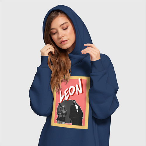 Женская толстовка-платье Арт по фильму Леон / Тёмно-синий – фото 3