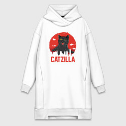 Женское худи-платье Catzilla, цвет: белый