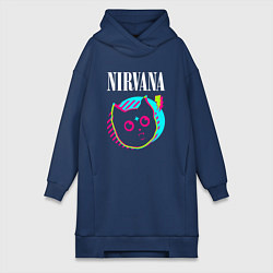 Женская толстовка-платье Nirvana rock star cat