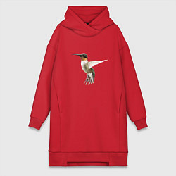 Женская толстовка-платье Рубиновогорлый колибри