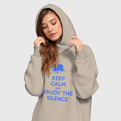 Женское худи-платье Keep calm and enjoy the silence, цвет: миндальный — фото 2