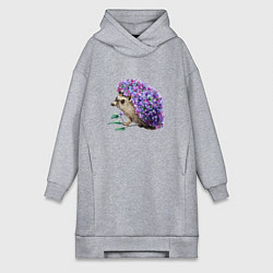 Женское худи-платье Сиреневый ежик, цвет: меланж
