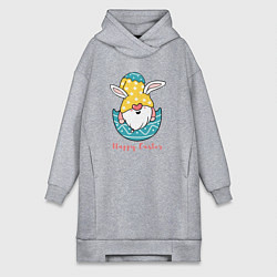 Женская толстовка-платье Пасхальный гном с ушками
