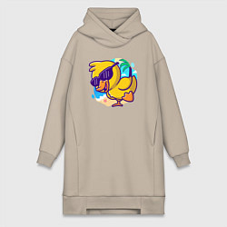 Женская толстовка-платье Утёнок на пляже