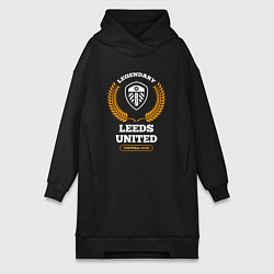 Женская толстовка-платье Лого Leeds United и надпись legendary football clu