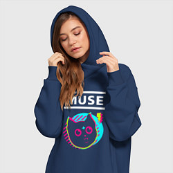Женское худи-платье Muse rock star cat, цвет: тёмно-синий — фото 2