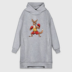 Женская толстовка-платье Кенгуру боксёр в перчатках