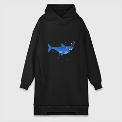 Женская толстовка-платье Синяя акула