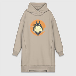 Женская толстовка-платье Totoro on the tree