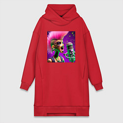 Женское худи-платье Barbie and punks not dead, цвет: красный