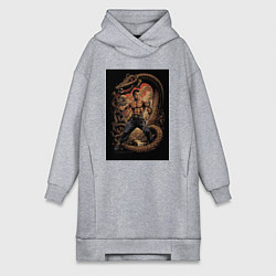 Женская толстовка-платье Боец Муай Тай