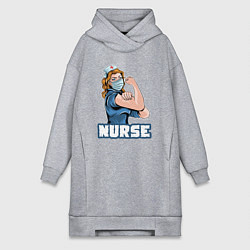 Женское худи-платье Good nurse, цвет: меланж